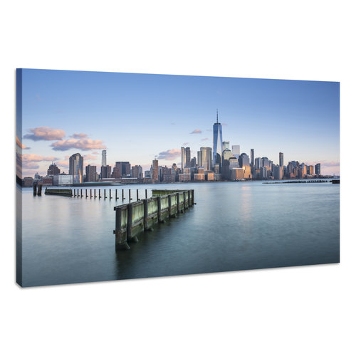 Karo-art Schilderij - New York City, USA, Skyline, Premium Print, Wanddecoratie