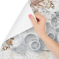 Photo wallpaper Marble and flowers abstraction Non-woven 90 x 60 cm FT-2039-VE90-60