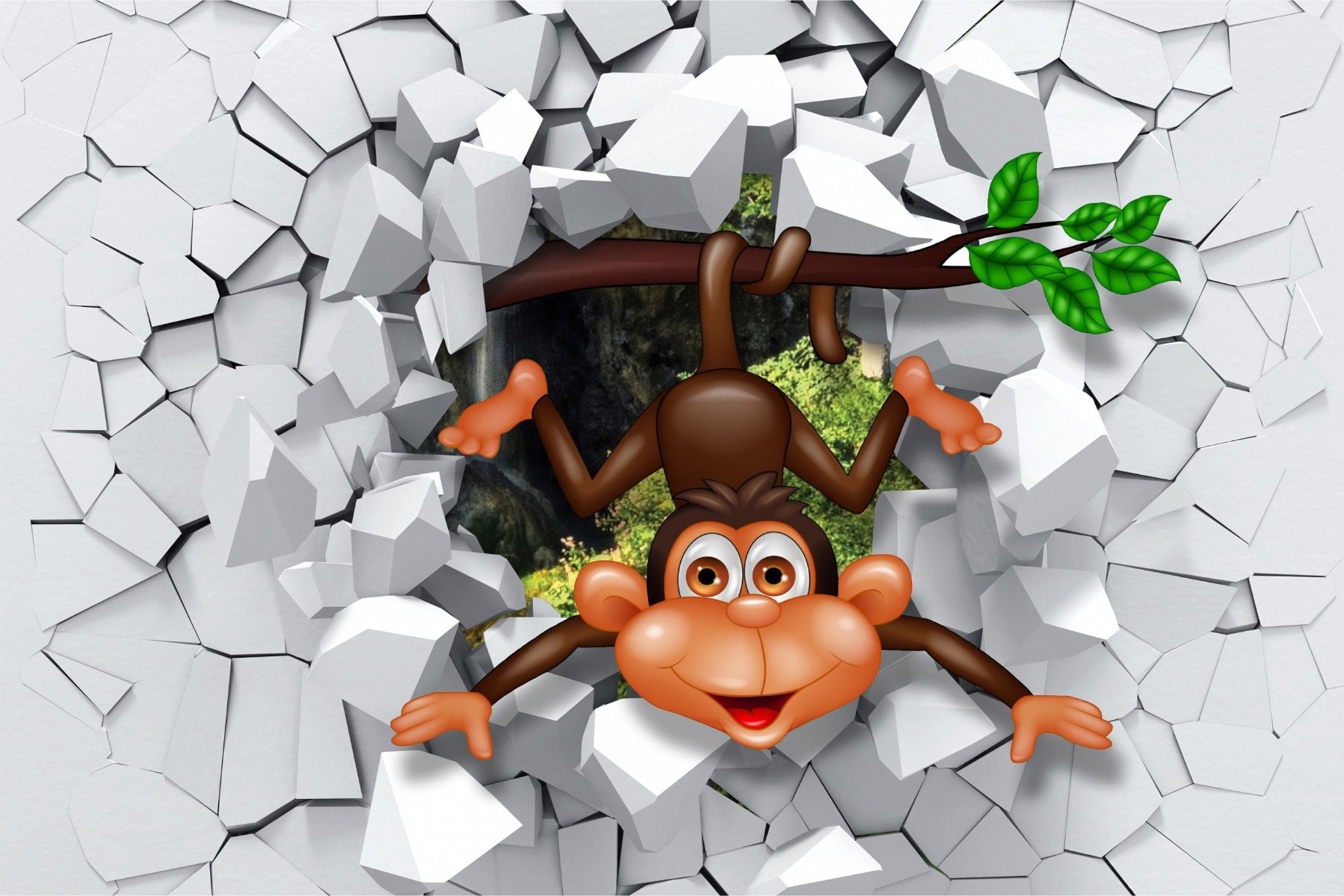 Photo wallpaper Happy Monkey Non-woven 90 x 60 cm FT-2368-VE90-60