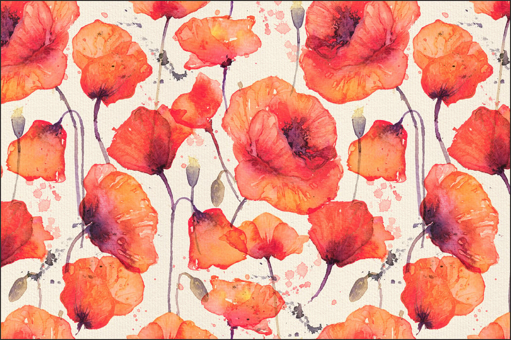 Photo wallpaper Poppies Vintage  Non-woven 90 x 60 cm FT-732-VE90-60