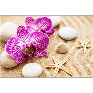 Fotobehang - Orchidee op het strand, Spa, inspiratie, zeester, in 11 maten te koop, incl behanglijm