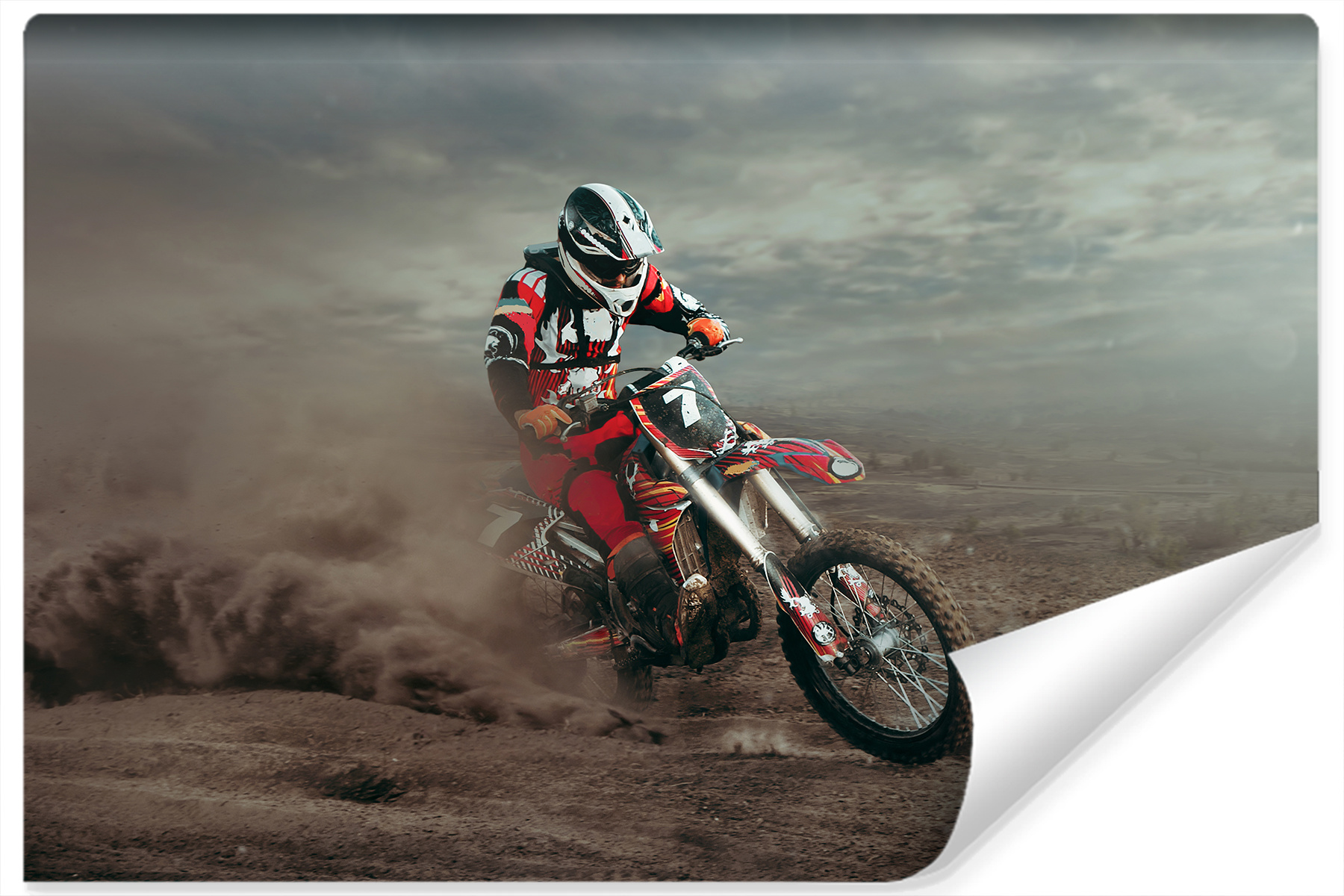Photo wallpaper Motocross rider in the desert Non-woven 104x 70,5 cm FT-2912-VEM