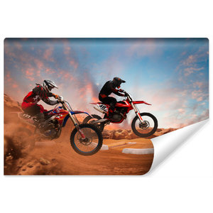 Fotobehang - Motorfiets Race, Motocross, 11 maten, premium print, inclusief behanglijm