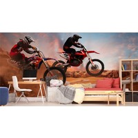 Fotobehang - Motorfiets Race, Motocross, 11 maten, premium print, inclusief behanglijm