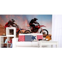 Fotobehang - Motorfiets Race, Motocross, 11 maten, premium print, inclusief behanglijm