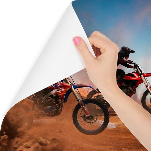 Fotobehang - Motorfiets Race, Motocross, 11 maten, premium print, inclusief behanglijm