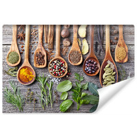 Fotobehang - Kruiden en specerijen op een plank, keuken, 11 maten, inclusief behanglijm