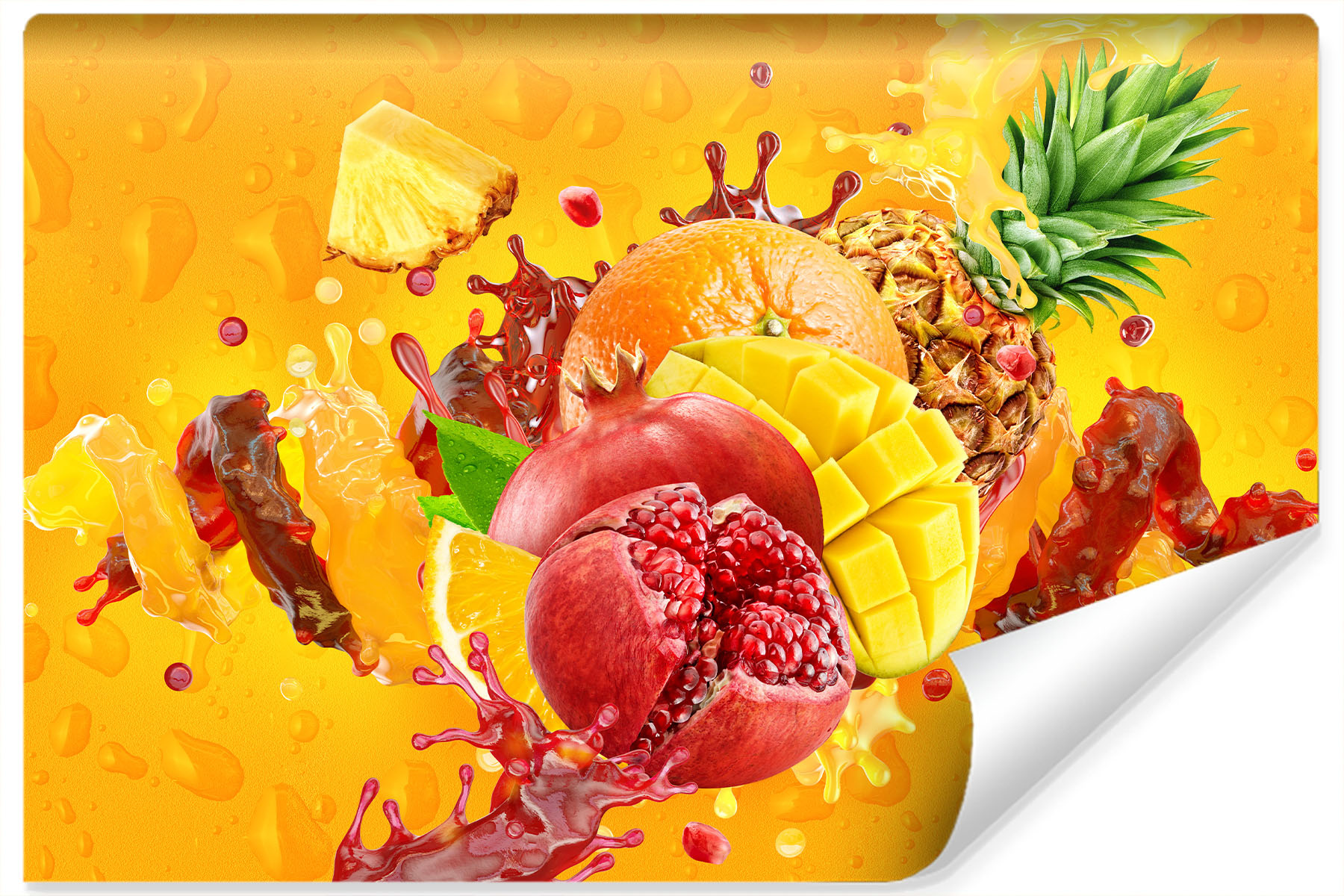 Photo wallpaper Colorful tropical fruits 3D Non-woven 104 x 70.5 cm FT-3075-VEM