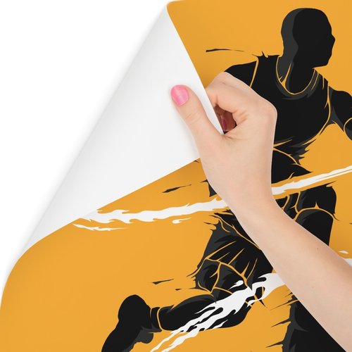 Fotobehang - Dribbelende Basketbal Speler, 11 maten, premium print, incl behanglijm