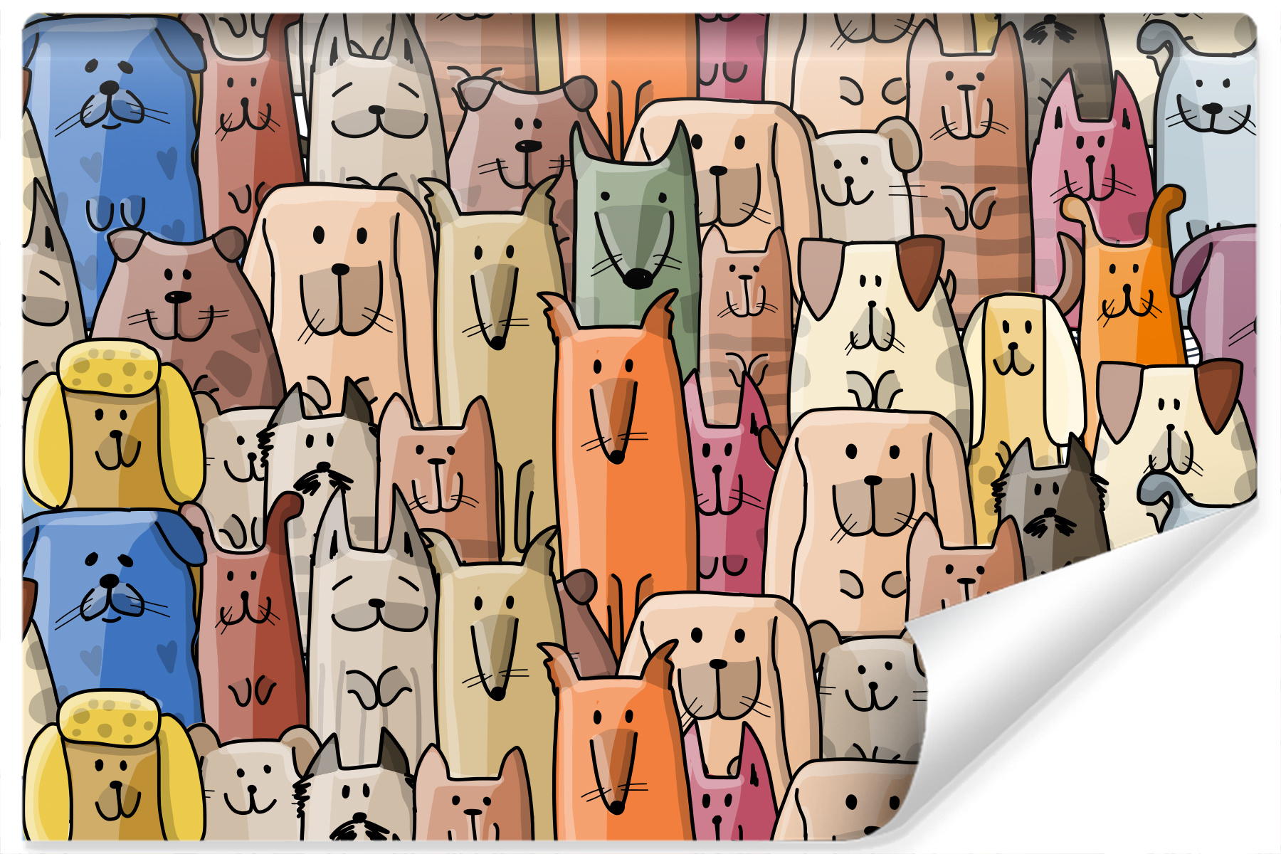 Photo wallpaper Colorful Cartoon Dogs Non-woven 104 x 70.5 cm FT-3272-VEM