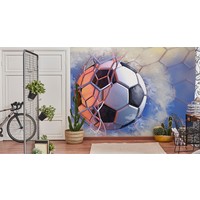 Fotobehang - Voetbal, Doelpunt, 11 maten, premium print, inclusief behanglijm