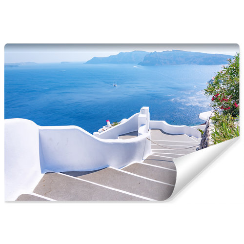 Fotobehang - Griekse trap naar het strand, 11 maten, mooi licht aan je muur, inclusief behanglijm