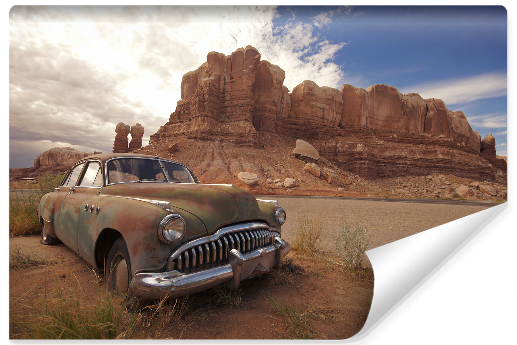Photo wallpaper Old Car in the Desert Non-woven 104 x 70.5 cm FT-3559-VEM