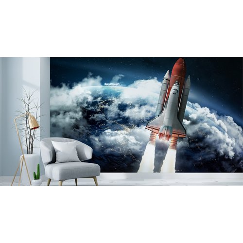 Fotobehang - Space shuttle verlaat de aarde, lancering, 11 maten, inclusief behanglijm