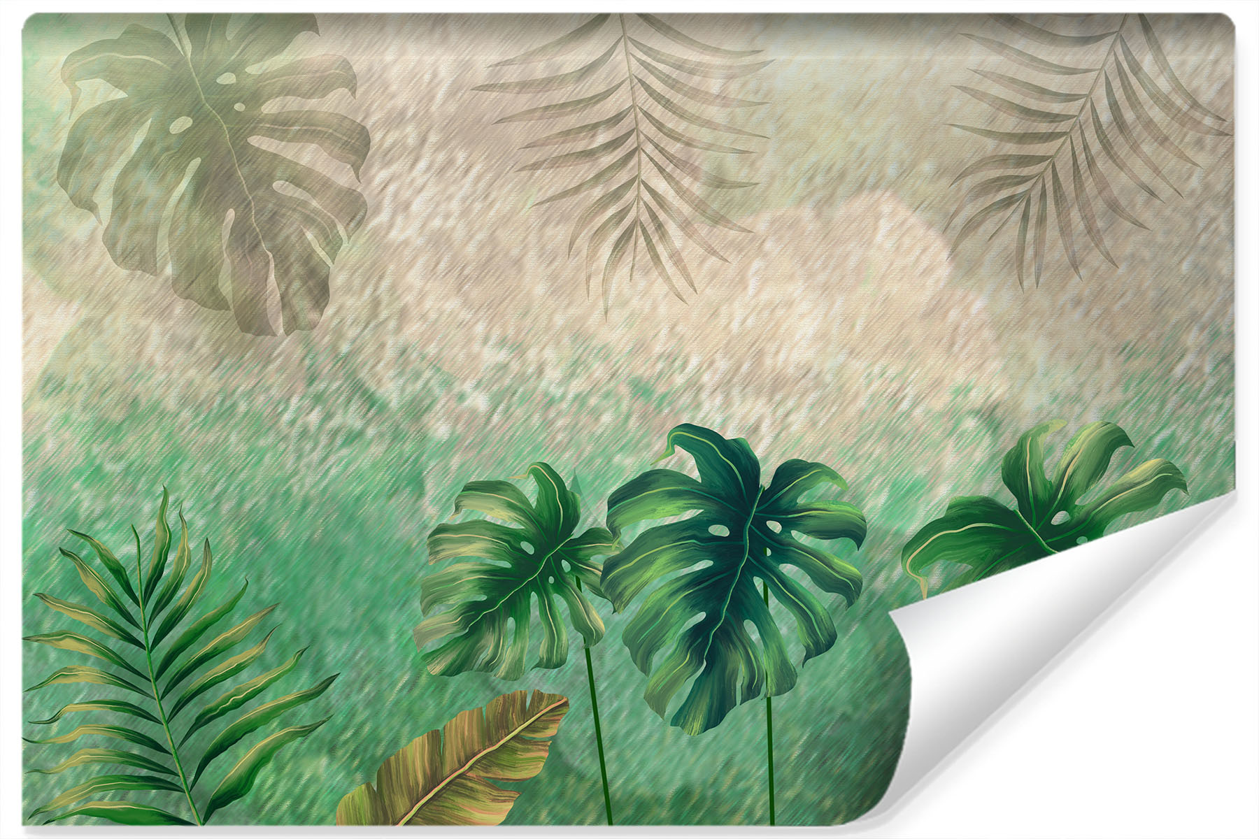 Photo wallpaper Tropical plants on an abstract background Non-woven 104x70,5 cm FT-3618-VEM