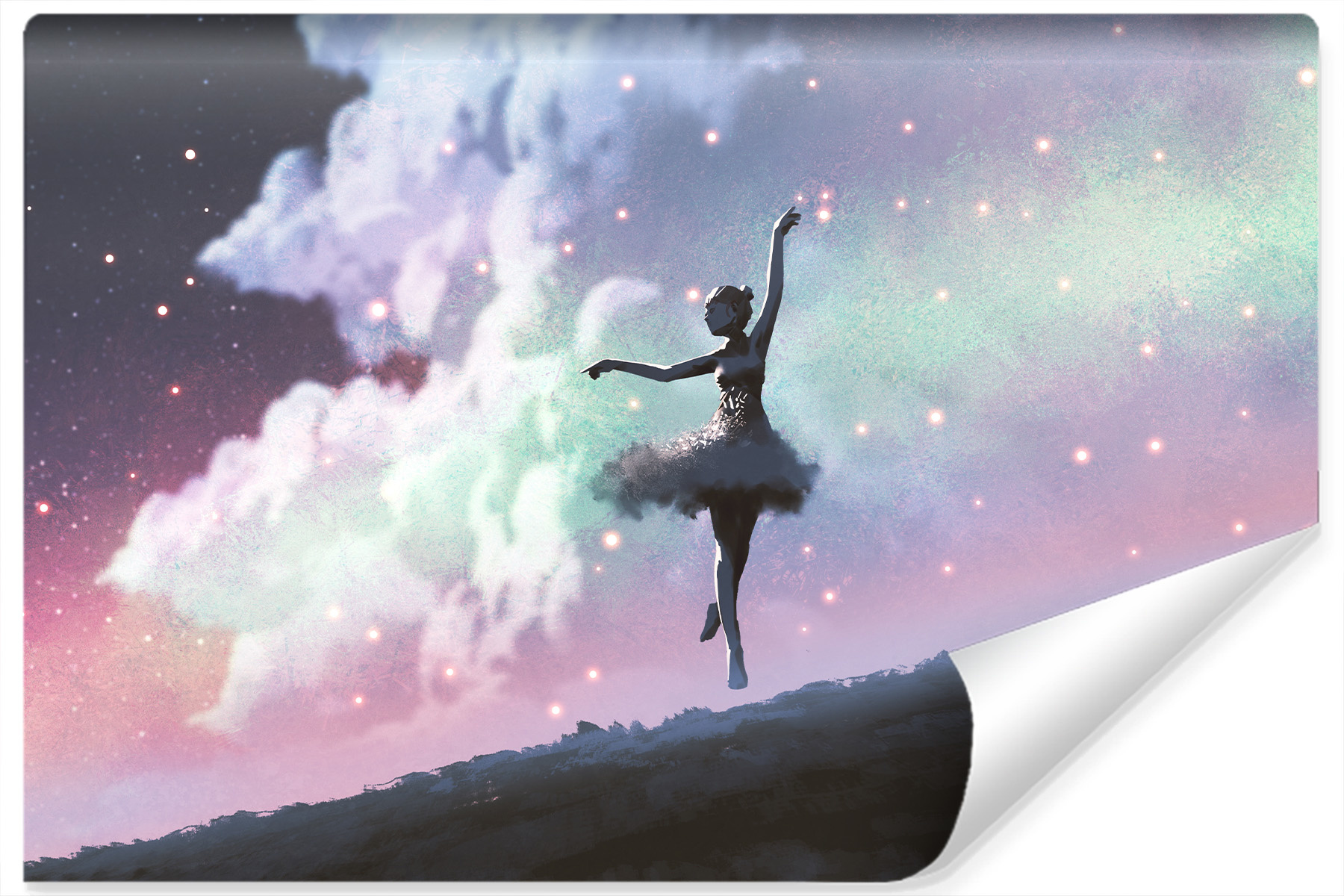 Photo wallpaper Ballerina dancing on the background of the night sky Non-woven 104 x 70.5 cm FT-3832-VEM