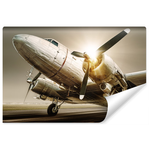 Fotobehang - Vintage vliegtuig, premium print, inclusief behanglijm