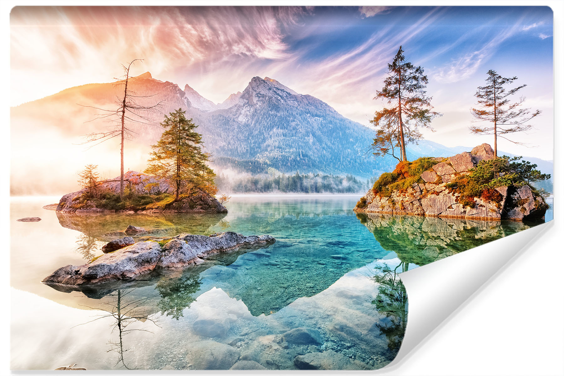 Fotobehang - Meer Hindersee, Bavaria, Duitsland, premium print, inclusief behanglijm