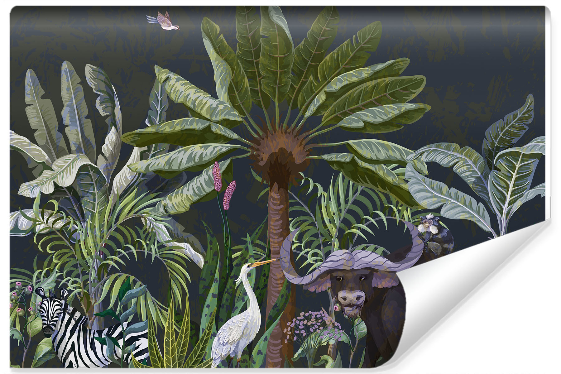 Fotobehang - Dieren in de Jungle, premium print, inclusief behanglijm