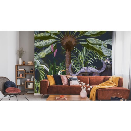 Fotobehang - Dieren in de Jungle, premium print, inclusief behanglijm