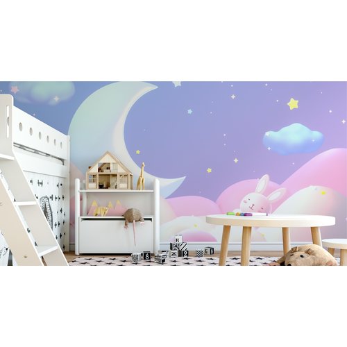 Fotobehang - Pastelkleurige droom, Kinderkamer, premium print, inclusief behanglijm
