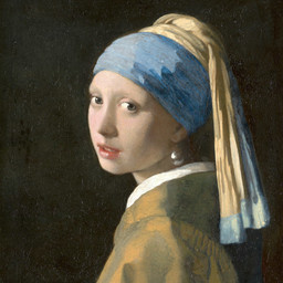 Poster - Johannes Vermeer - Het meisje met de parel 3 maten, reproductie van het beroemde schilderij, 1 op 1 kopie afbeelding