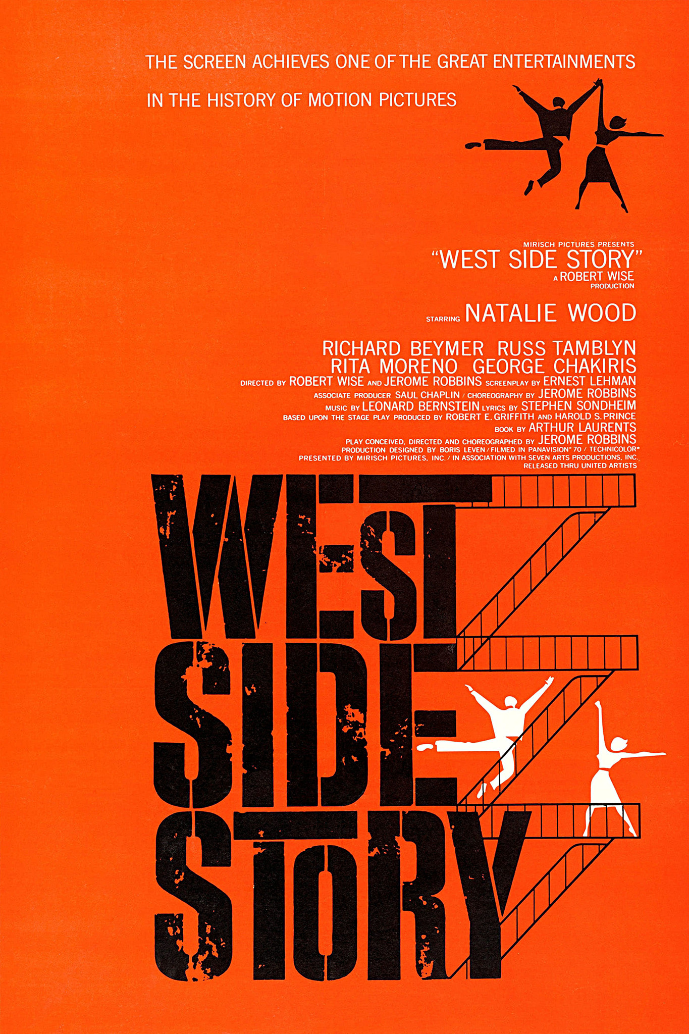 Poster - West Side Story, Originele Filmposter uit 1961, Premium Print, Professioneel Fotopapier afbeelding