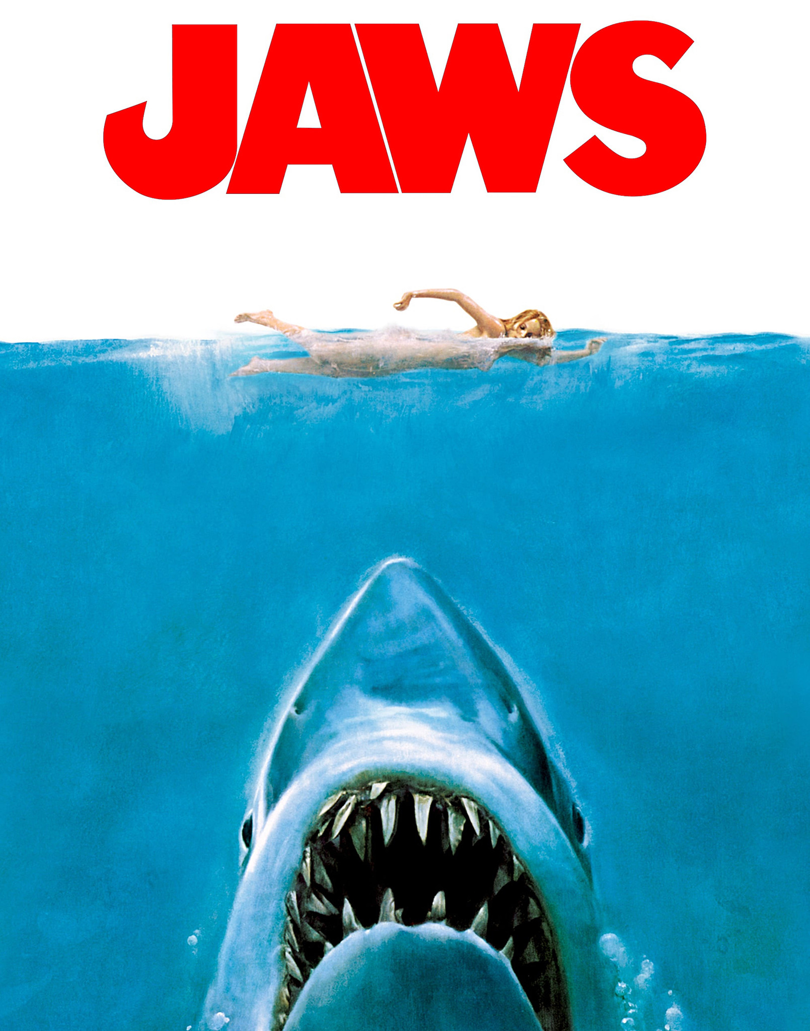 Poster - Originele Film Poster Jaws uit 1975, Premium print, Professioneel Fotopapier afbeelding