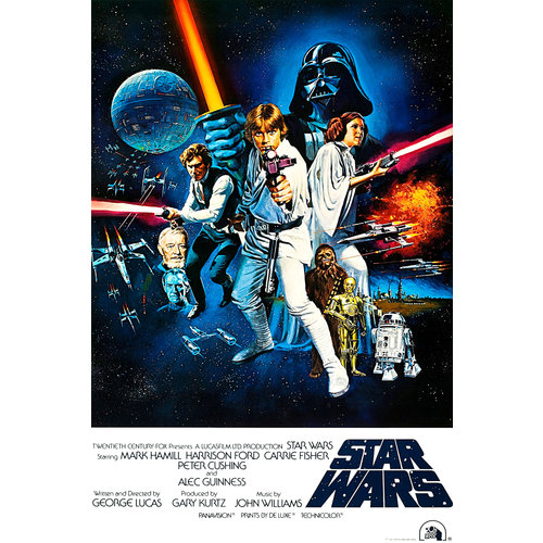 Karo-art Poster - A New Hope, Star wars Filmposter, Premium Print, stevig verpakt in kartonnen koker