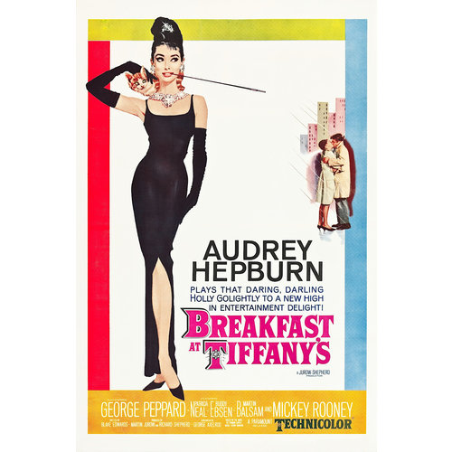 Karo-art Poster - Breakfast at Tiffany's, Audrey Hepburn, Filmposter, Premium Print