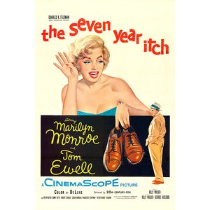 Karo-art Poster- The seven year itch, Marilyn Monroe, Filmposter, Vintage, Premium Print