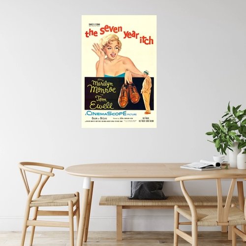 Karo-art Poster- The seven year itch, Marilyn Monroe, Filmposter, Vintage, Premium Print