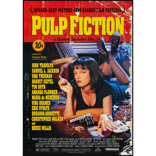 Karo-art Poster - Quentin Tarantino Film Pulp Fiction, originele Filmposter, Premium Print