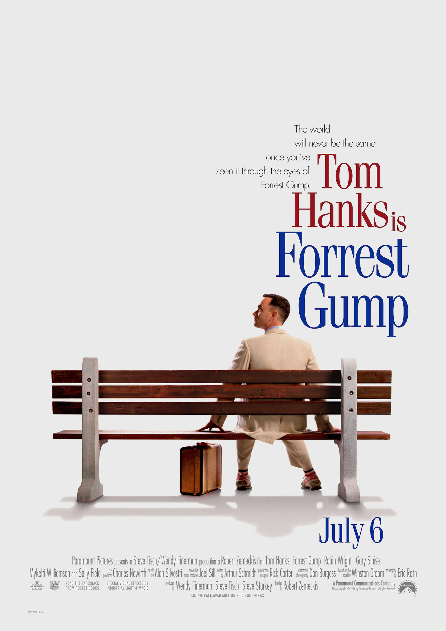 Poster- Tom Hanks is Forrest Gump, Originele Filmposter, Premium kwaliteit, Professioneel Fotopapier afbeelding
