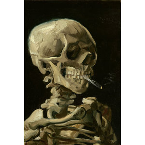 Karo-art Poster - Hoofd van een skelet met een brandende sigaret, 1886 Vincent Van Gogh, Premium Print