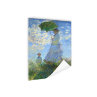 Karo-art Poster - Woman with parasol, Vrouw met een parasol, 1875 Claude Monet schilderij, premium kwaliteit