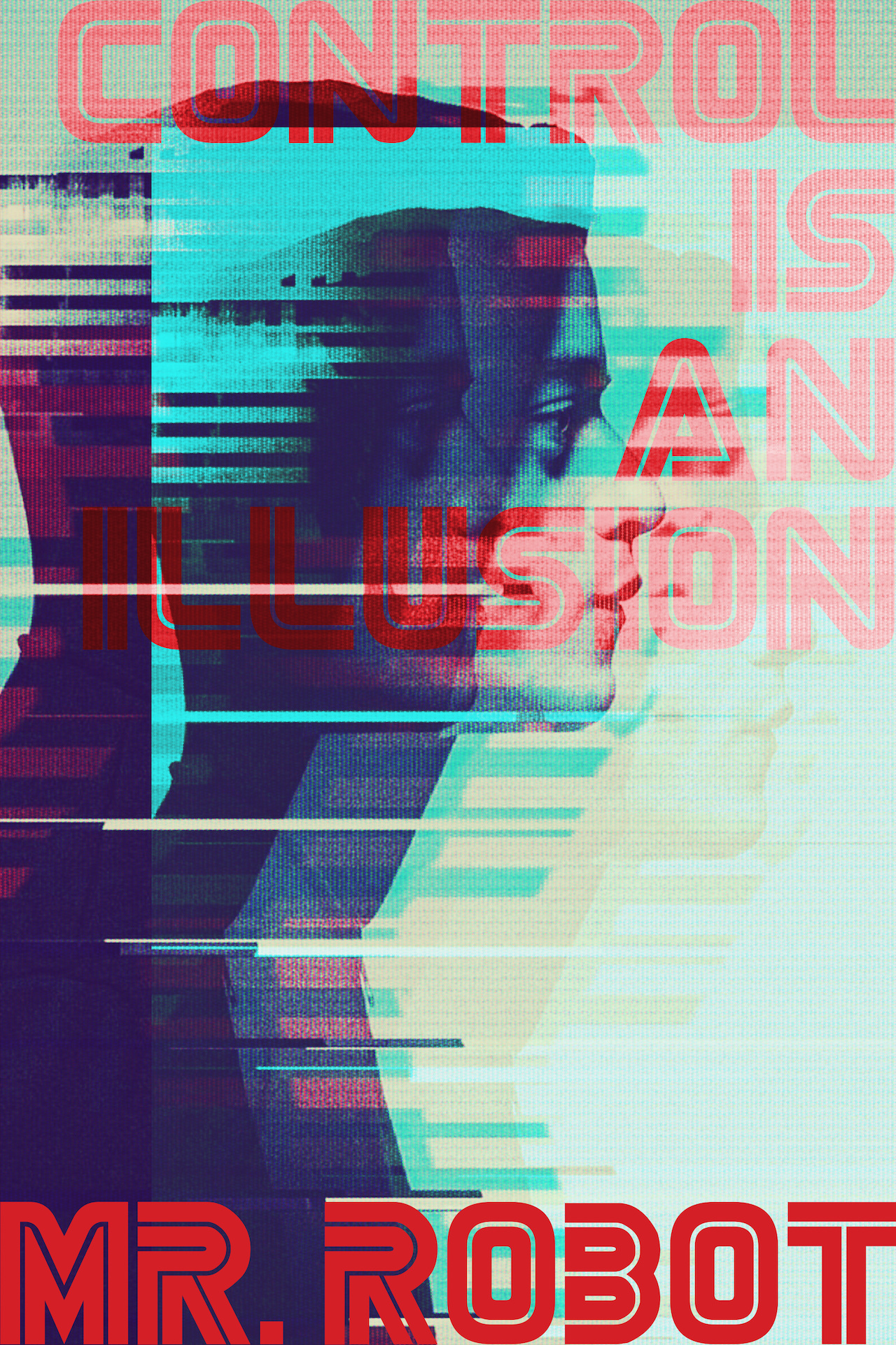 Poster - Quote van mr Robot, Control is an Illusion, Premium print afbeelding