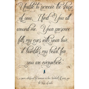 Karo-art Poster - The Shape of water (2),  Verklaring van Liefde, Premium Print