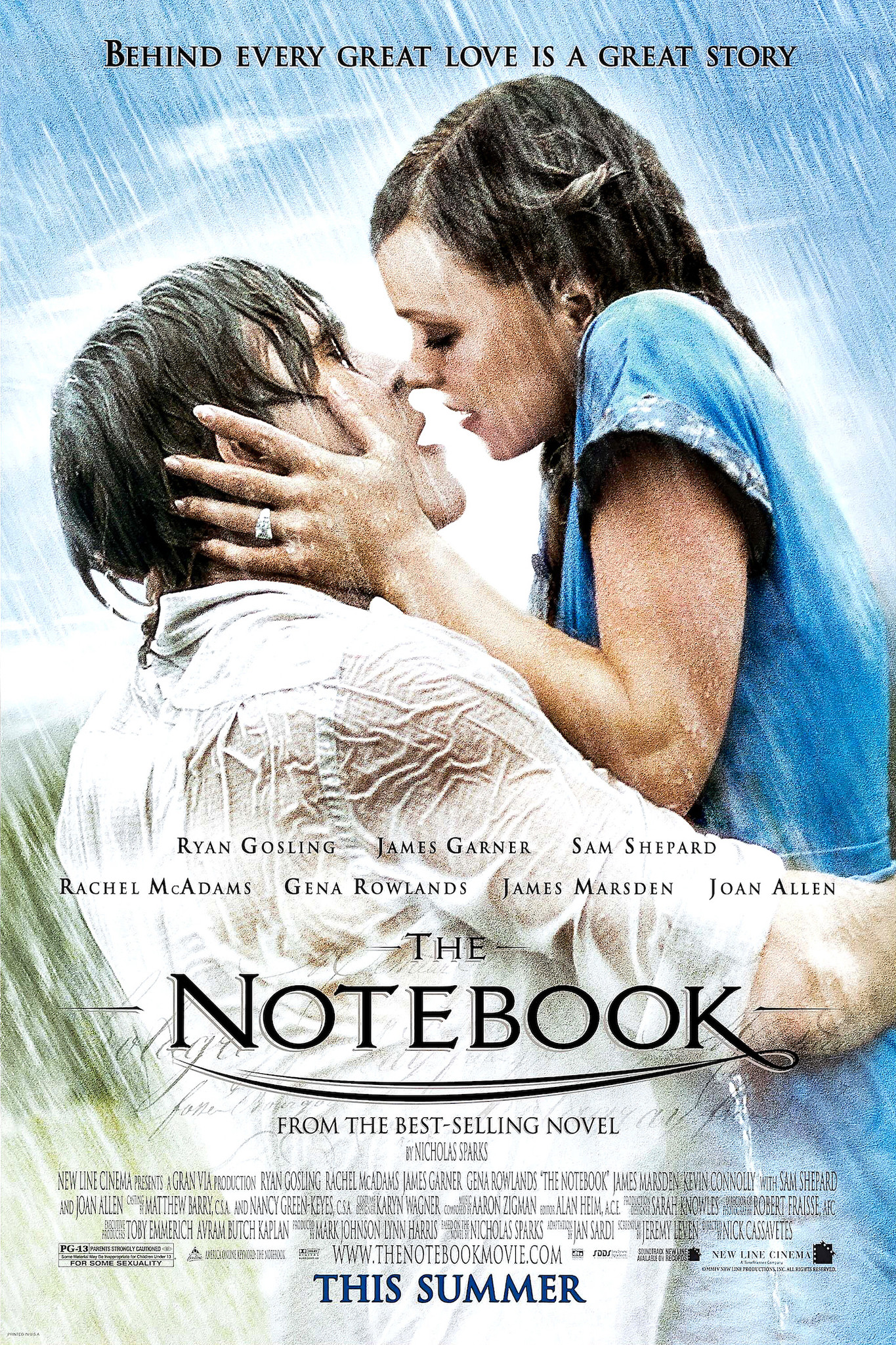 Poster - The Notebook, Originele filmposter, Premium Print, Professioneel Fotopapier afbeelding