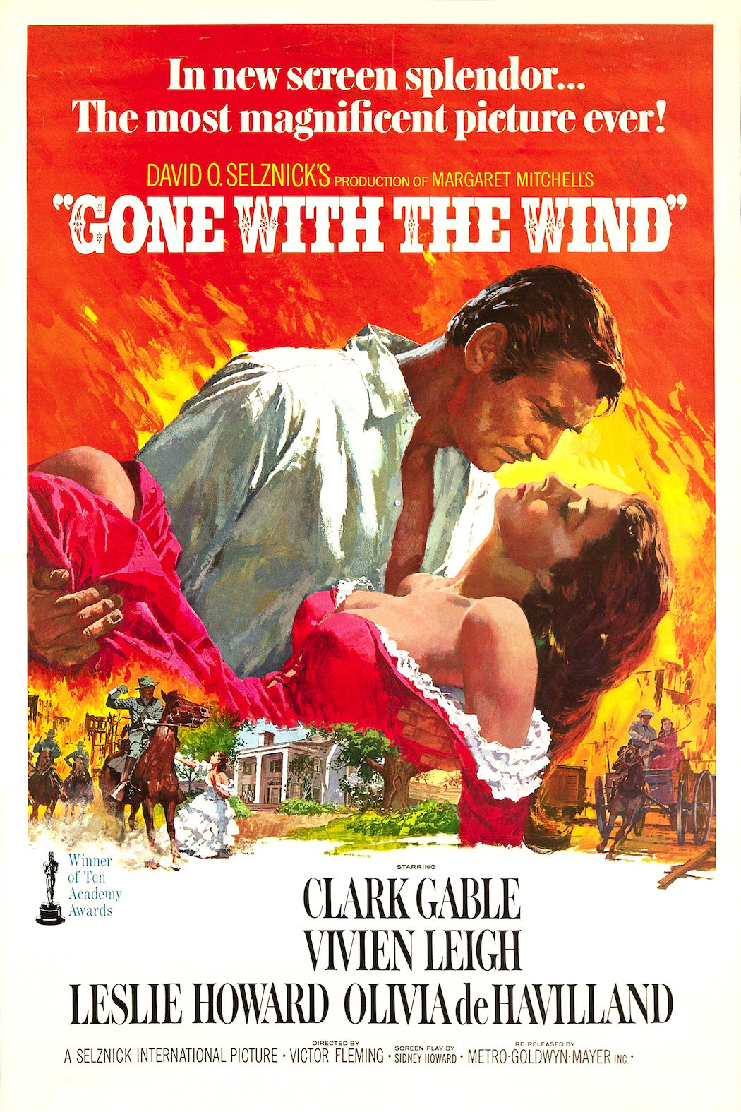 Poster - Gone with the wind, Gejaagd door de wind, Premium Print, incl bevestigingsmateriaal