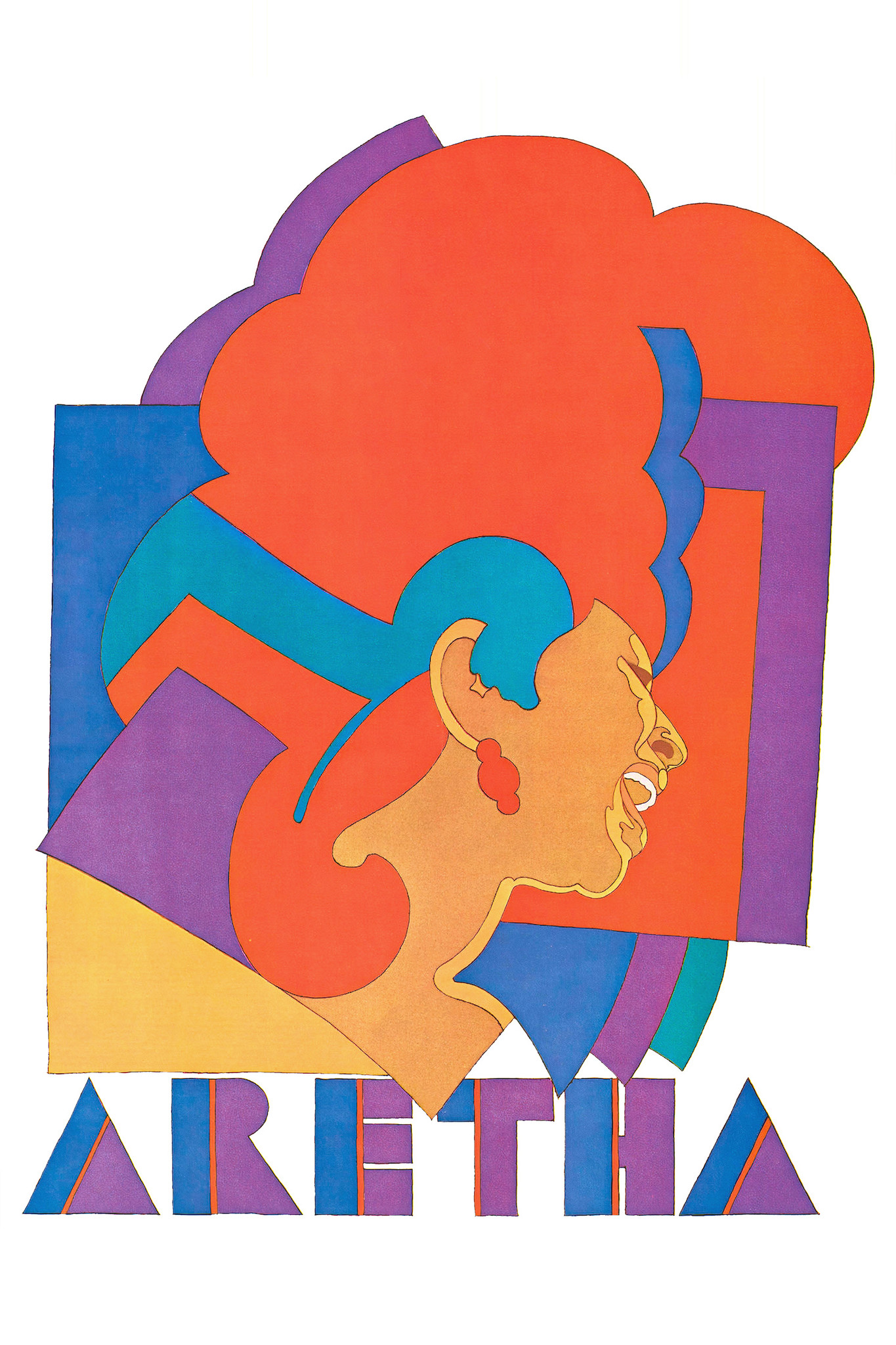 Poster - Aretha Franklin, Kleurrijke poster uit 1968, Premium Print, incl bevestigingsmateriaal