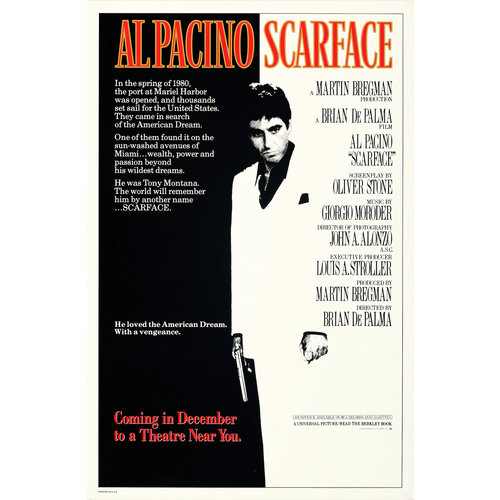 Karo-art Poster - Al Pacino in Scarface, Originele Filmposter, Premium Print