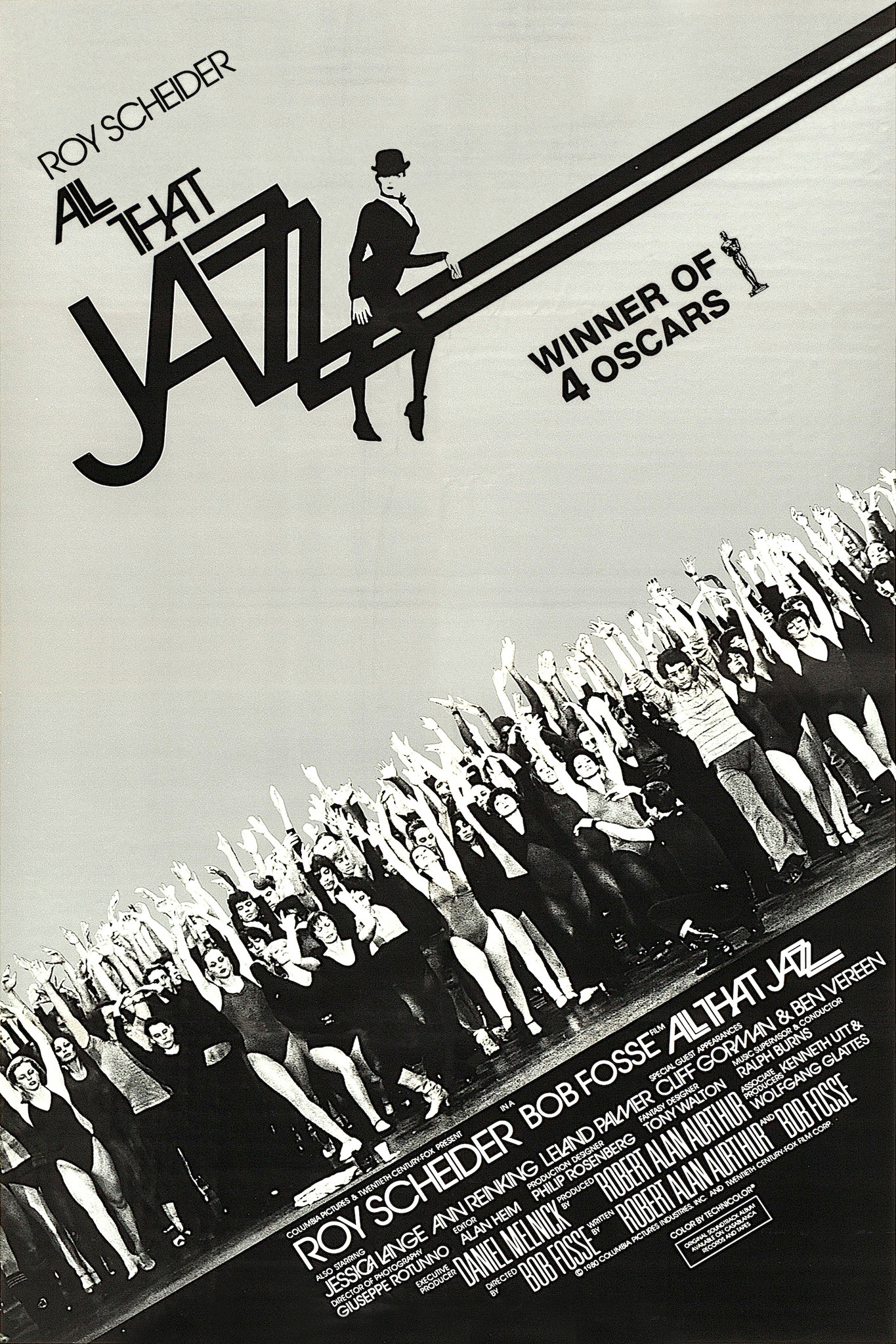 Poster -Roy Scheider in All that Jazz, Originele Filmposter, Incl bevestigingsmateriaal en geleverd in kartonnen koker