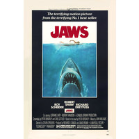 Karo-art Poster - Jaws, originele poster gedigitaliseerd, 1975, verpakt in stevige kartonnen rolkoker