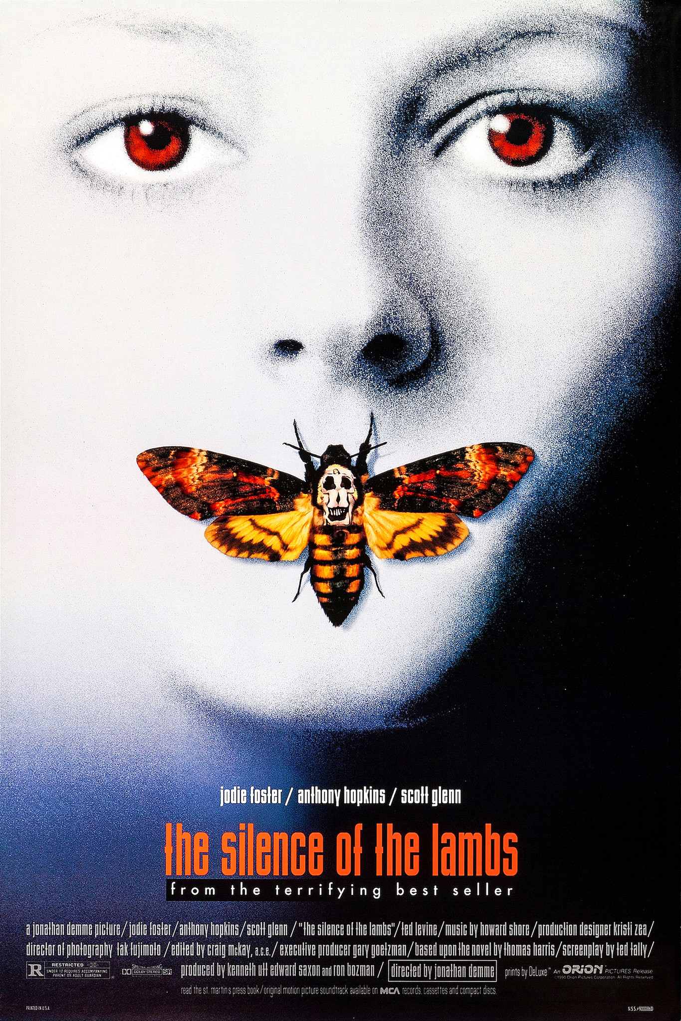 Poster - The Silence of the Lambs, originele filmposter, Verpakt in stevige kartonnen rolkoker