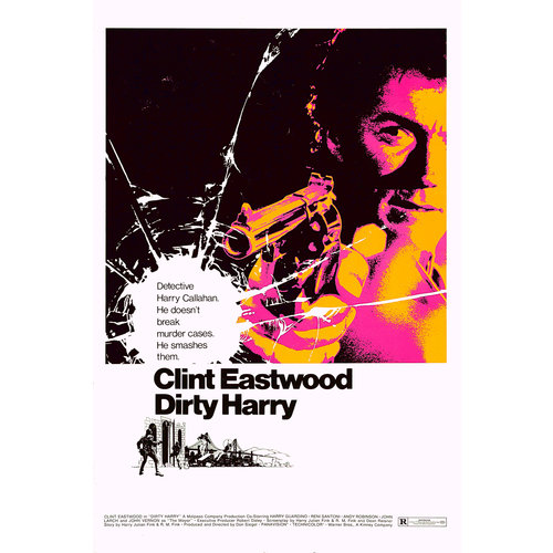 Karo-art Poster - Clint Eastwood in Dirty Harry, Originele Filmposter, verpakt in stevige kartonnen rolkoker, Premium Print