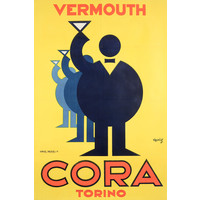 Karo-art Poster - Vermouth Cora Torino, originele 1930's drink advertentie poster, Premium print