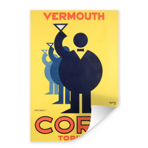 Karo-art Poster - Vermouth Cora Torino, originele 1930's drink advertentie poster, Premium print