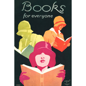 Karo-art Poster - Books For Everyone, 1929, Boeken voor iedereen, 3 maten, Premium Print