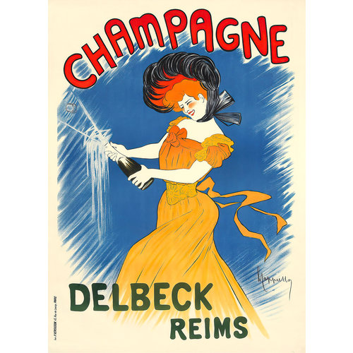 Karo-art Poster - Champagne Delbeck, 1920, 3 maten, verpakt in stevige kartonnen rolkoker, Premium Print